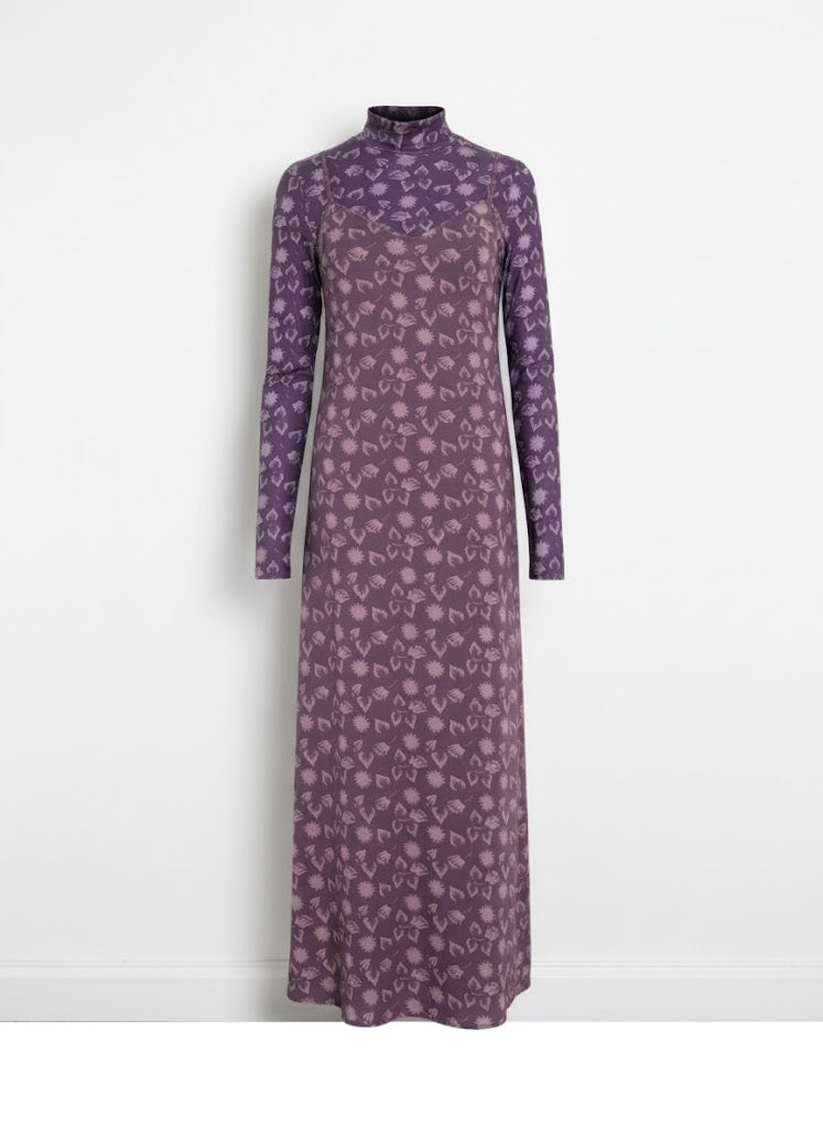 Ladies Printed Silk Slip Dress Set