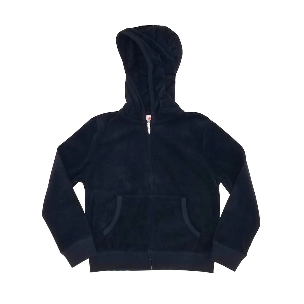 TAG Logo Velour Zip Up Hoodie