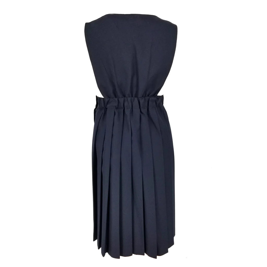 Navy Poly Pleated Jumper