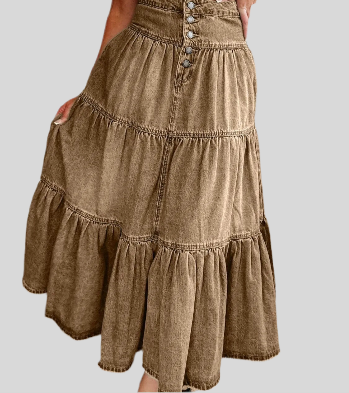 Ladies Tiered Denim Skirt (4 colors)