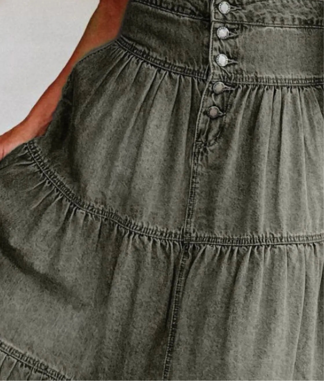 Ladies Tiered Denim Skirt (4 colors)