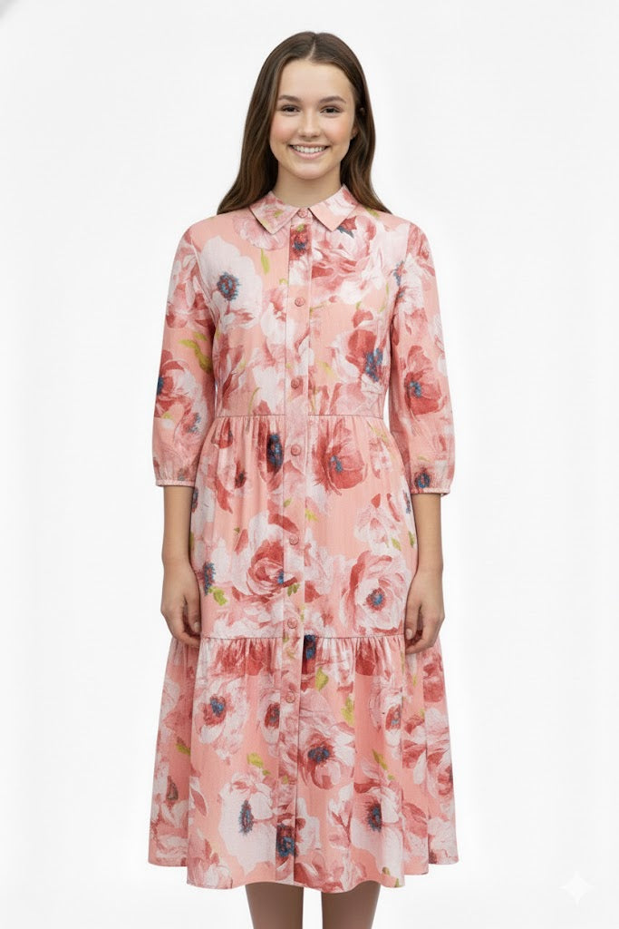 Tween Floral Tiered Dress