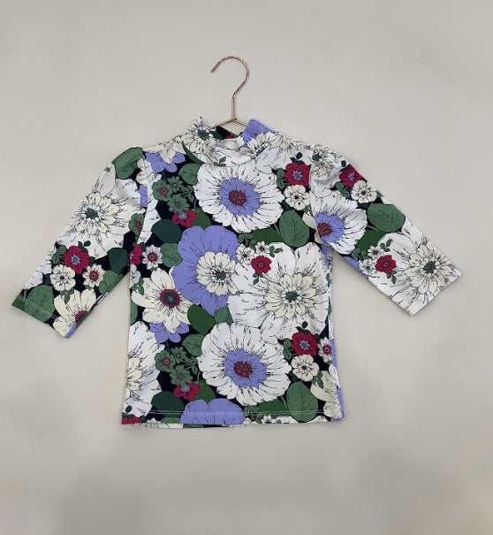 Girls Floral Printed Double Layered Skirt Set