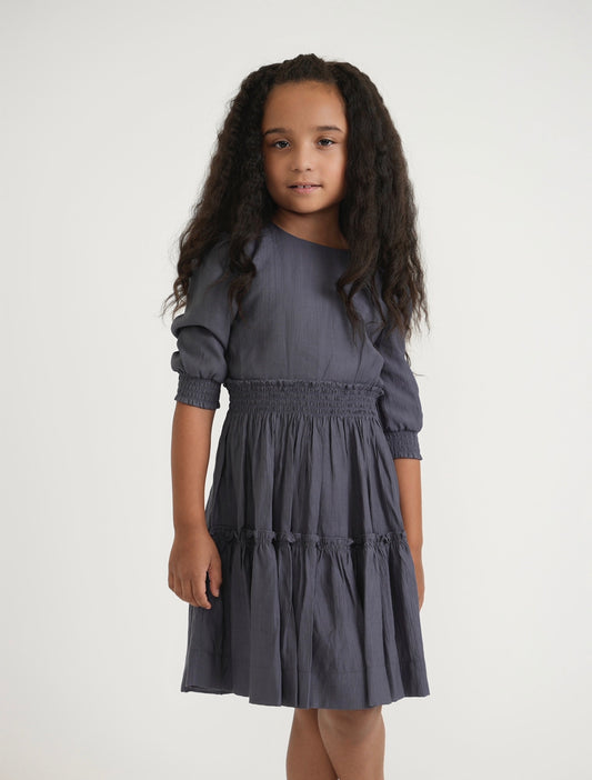 Tween Grey Tiered Waisted Dress