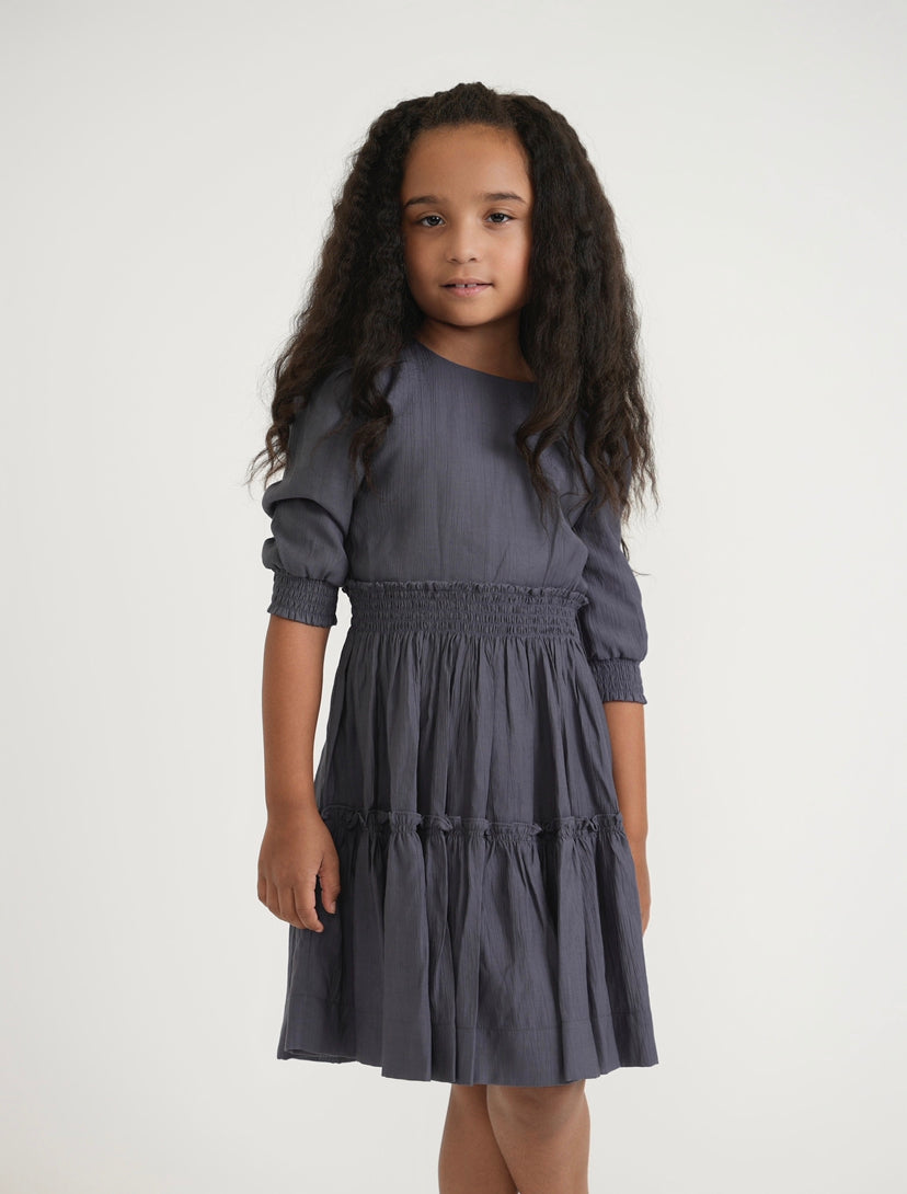 Tween Grey Tiered Waisted Dress