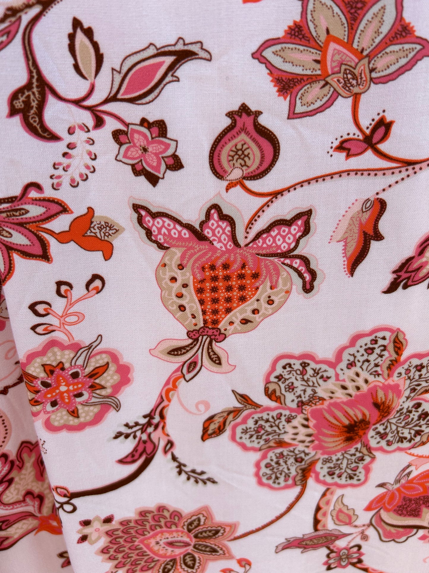 Ladies Coral Floral Printed Dress With Coral Knit Overlay