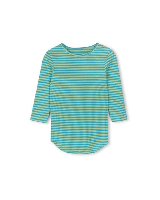 Tween Striped Ribbed Back Seam Tee
