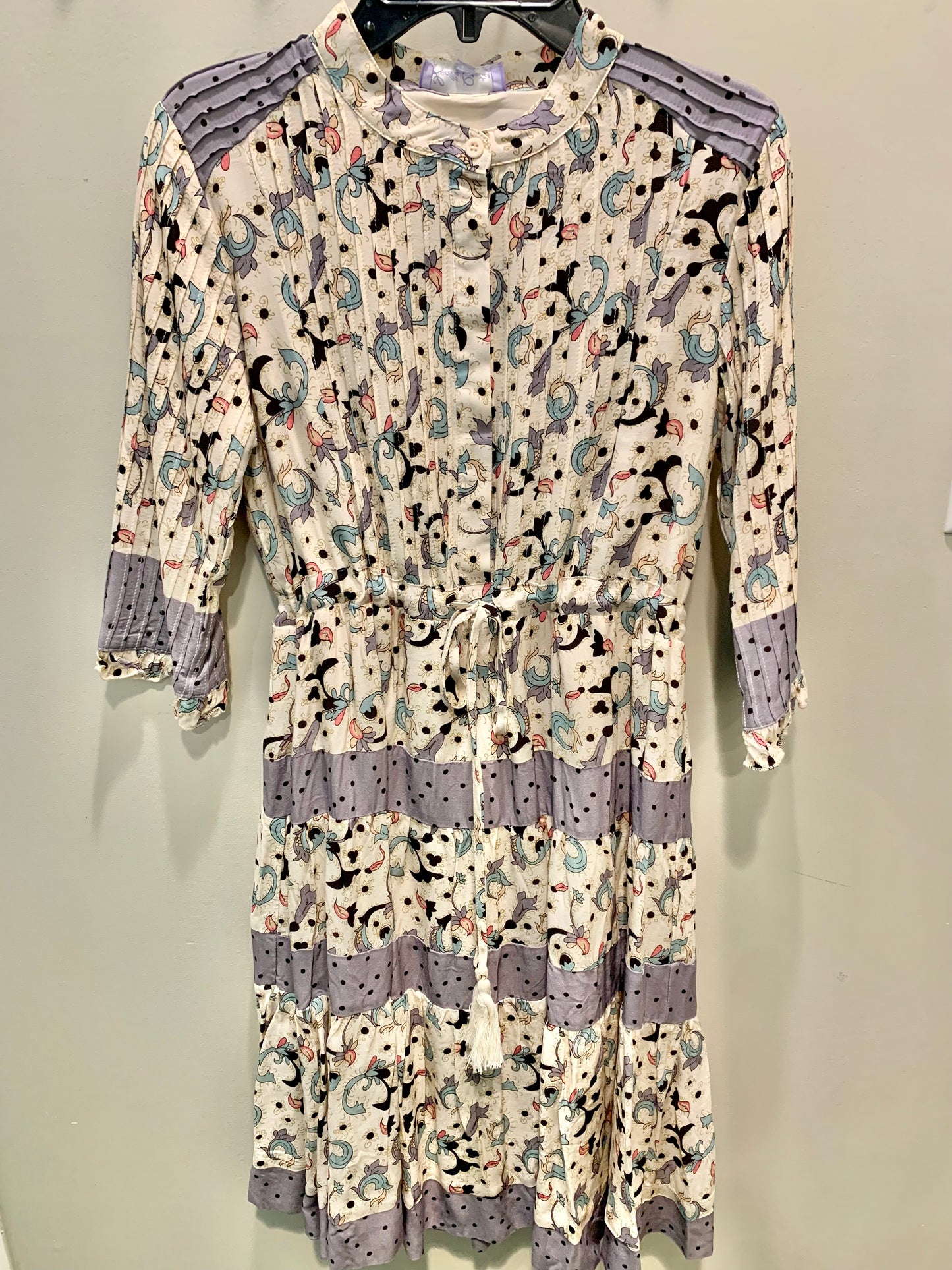 Tween Pleated Detail Drawstring Waist Printed Dress