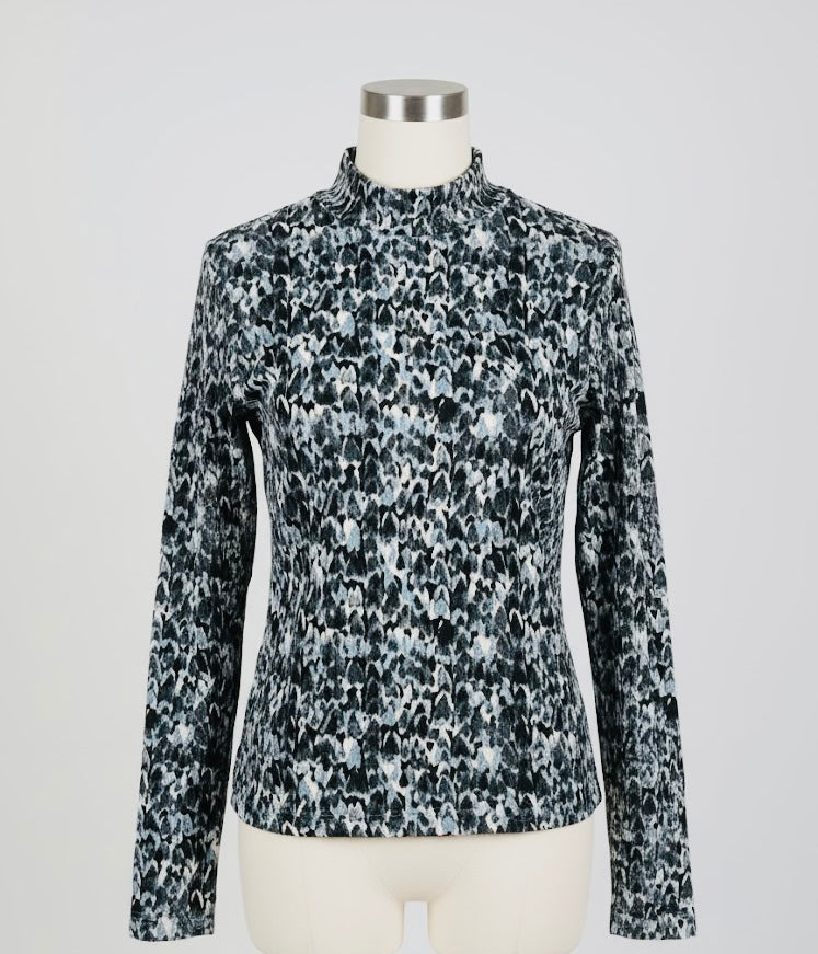 Tween Blue And Black Multi Print Skirt