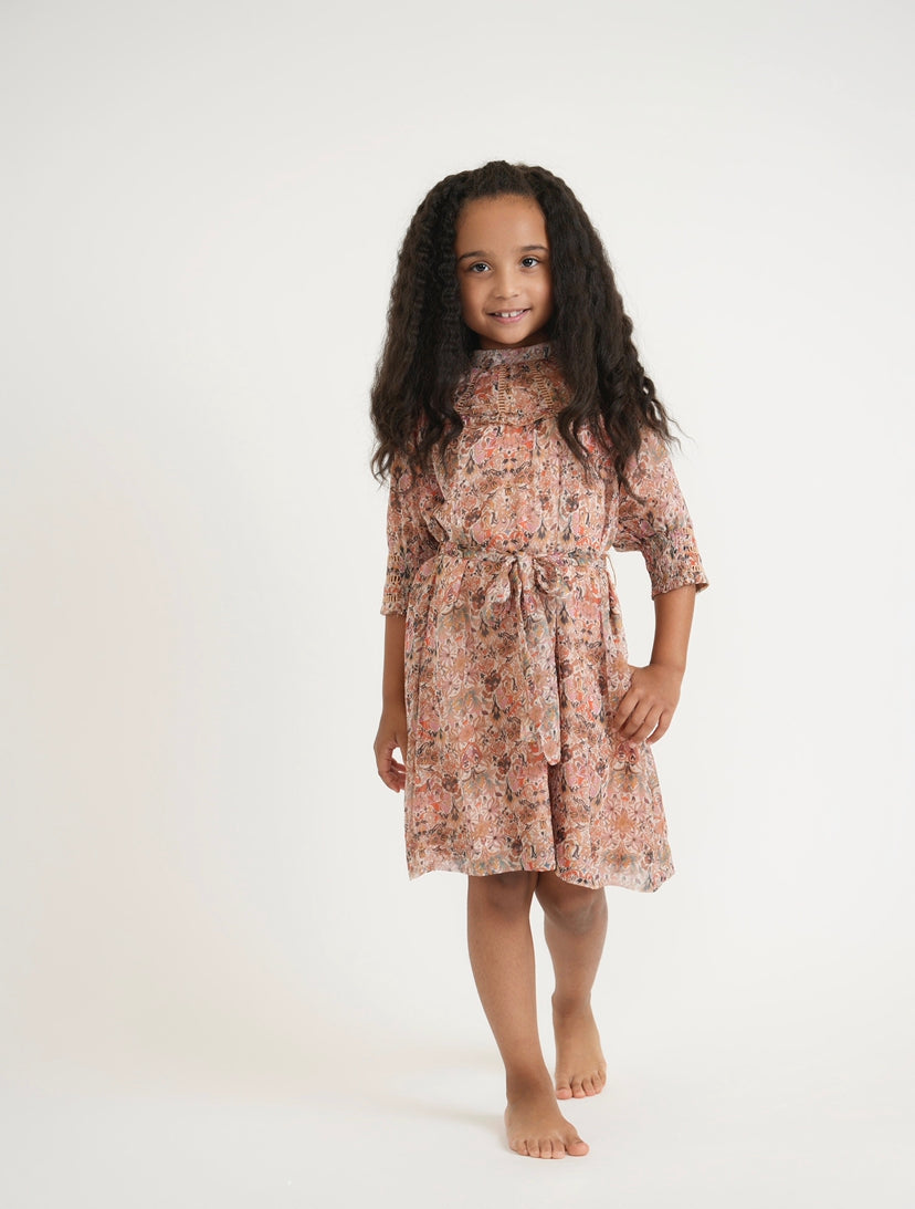 Tween Neck Detail Floral Dress (past the knee version)