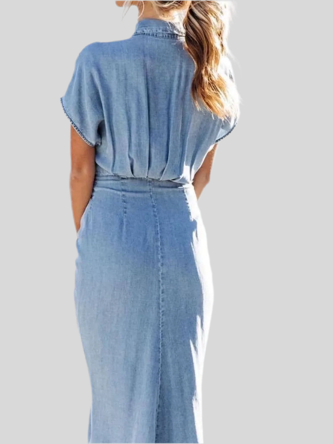 Ladies Ruched Denim Dress