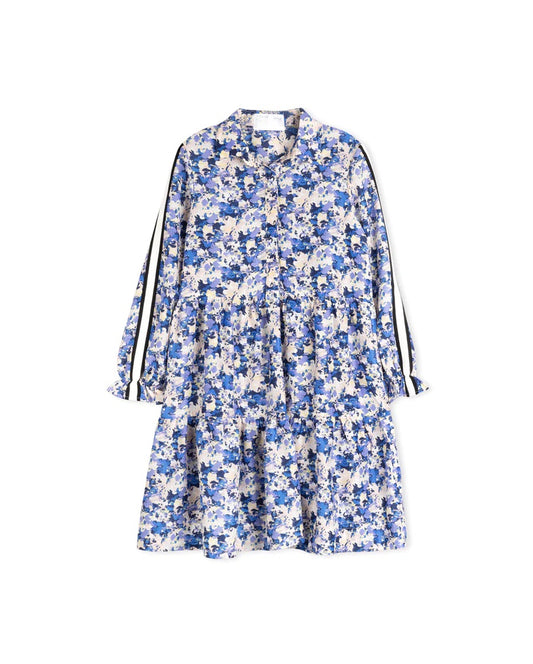 Tween Printed Striped Sleeve Shirt Dress