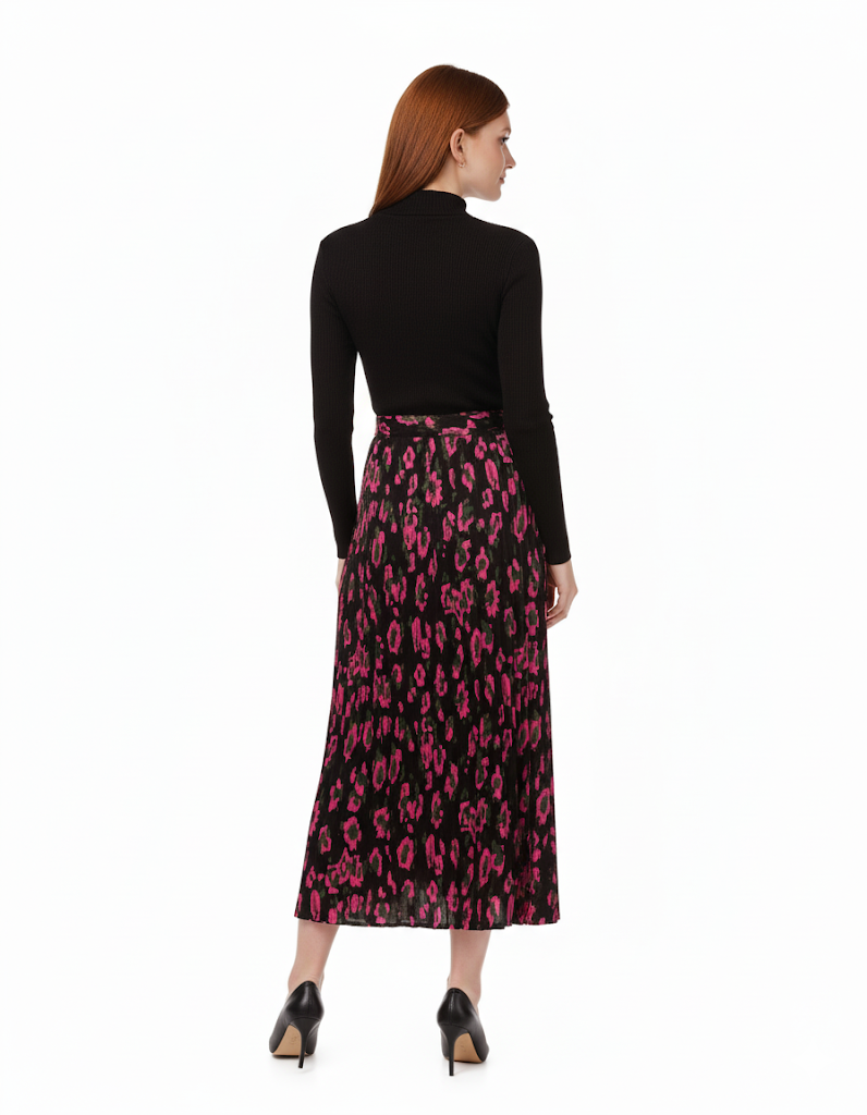 Black Floral Slip Dress With Knit Overlay