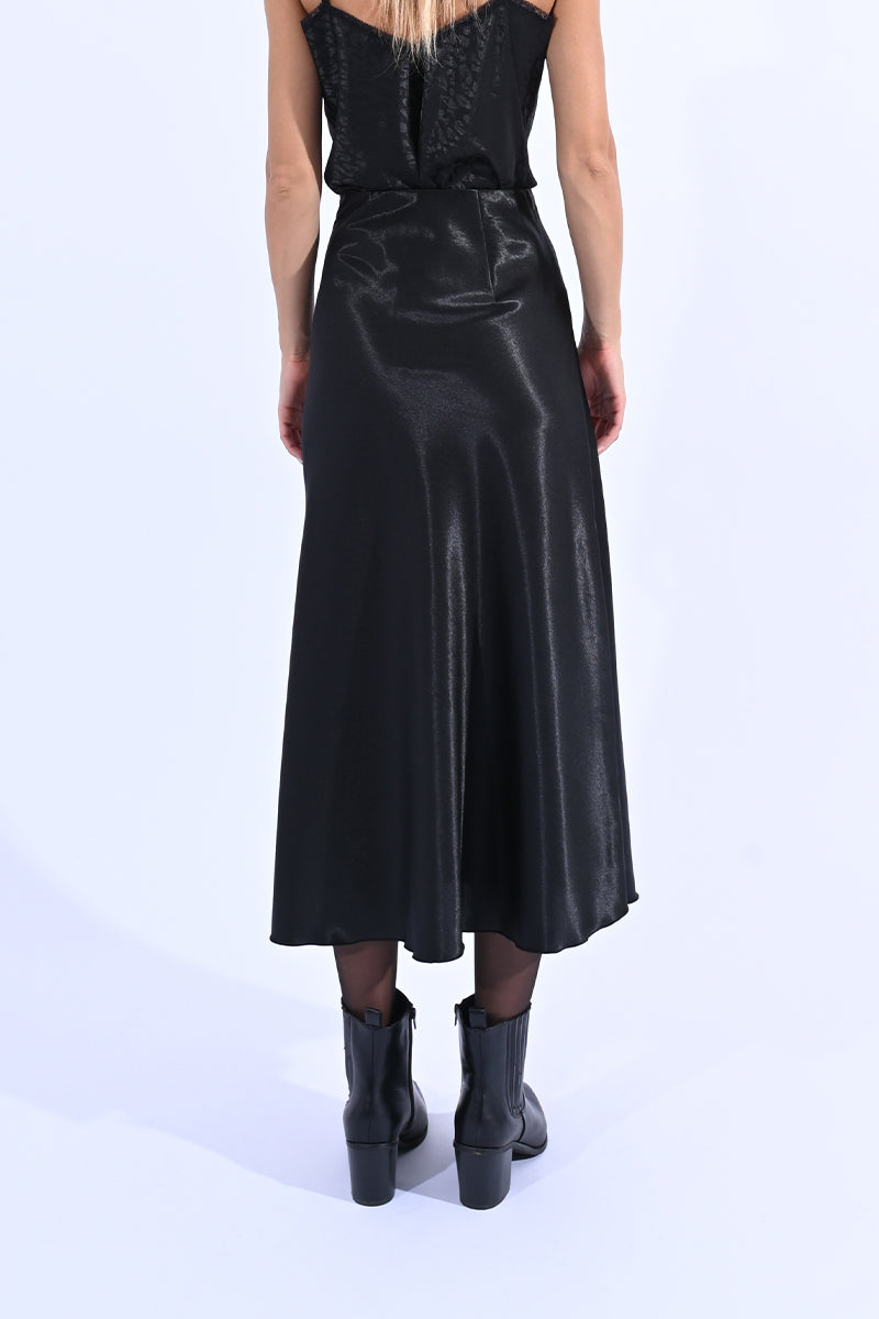 Ladies Satin Slip Skirt (2 colors)