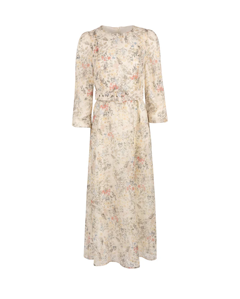 Ladies Textured Sheer Printed Dress