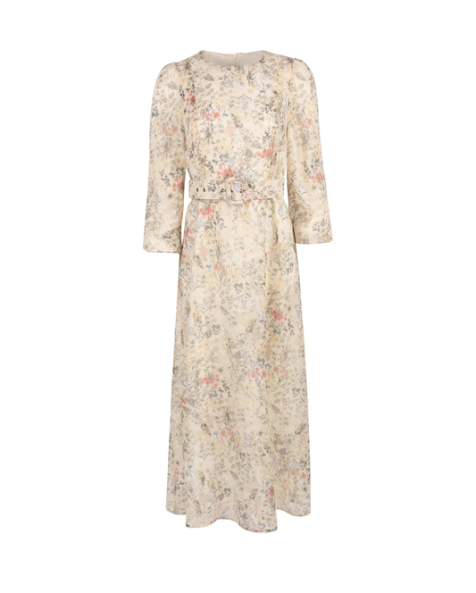 Ladies Textured Sheer Printed Dress