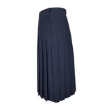 Pleated Navy Wool Uniform Skirt