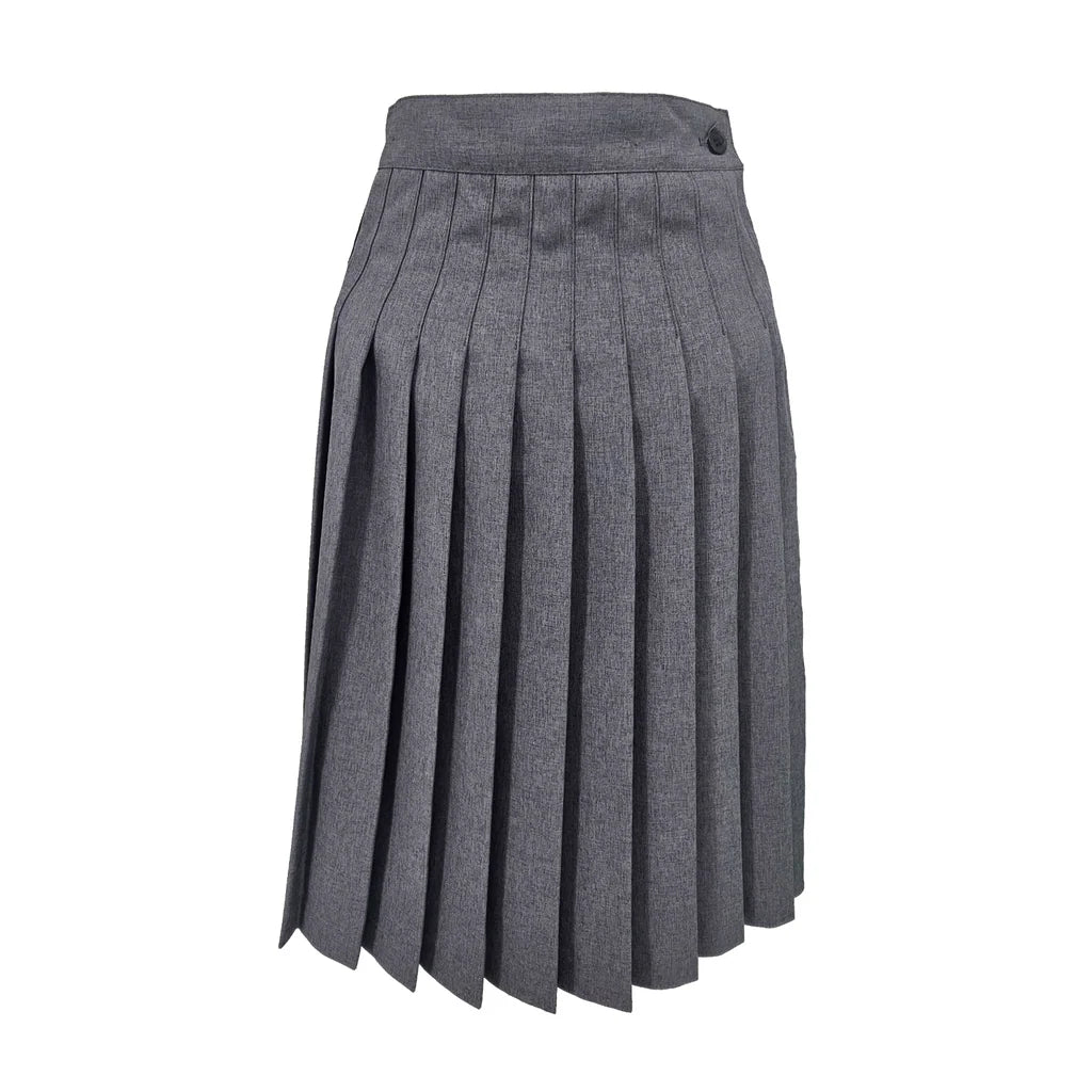 Grey Poly Side Button Uniform Skirt - Modest Necessities