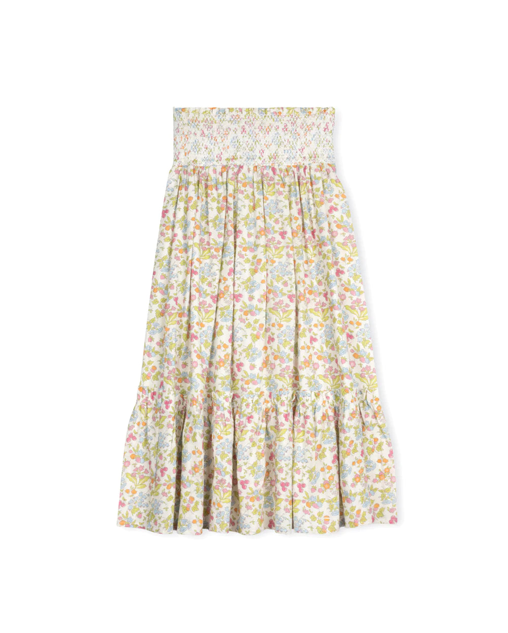 Tween Embroidered Smocking Tiered Skirt