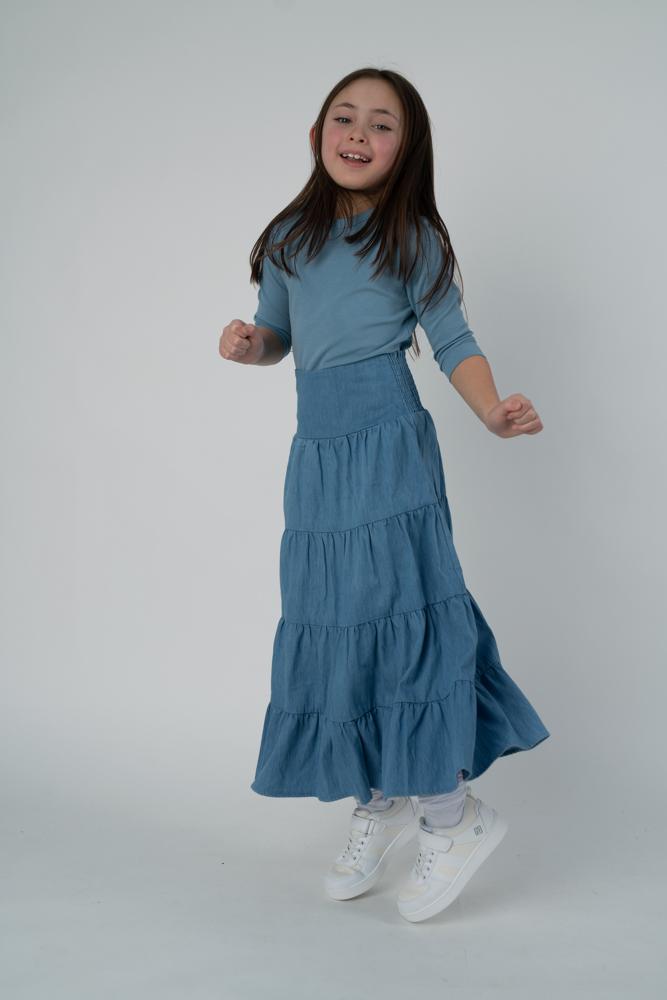 Girls 3/4 Solid Cotton Tee - Modest Necessities
