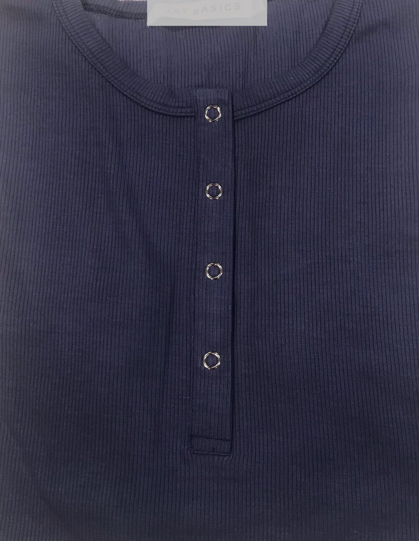 Girls Ribbed Henley with Snaps (5 colors) - Modest Necessities