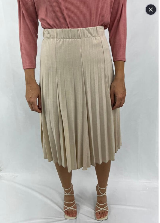 Ladies  Summer Fit and Flair Pleated Knee Length Skirt (3 colors)