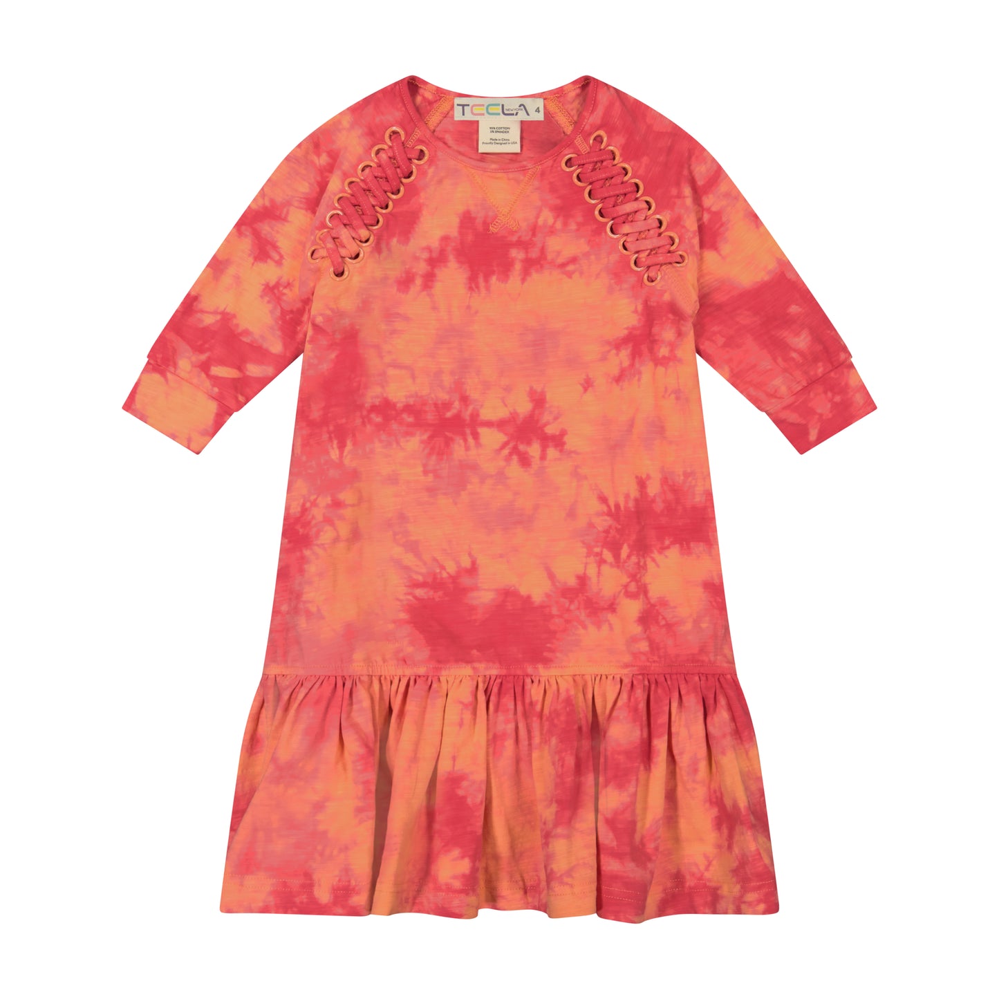 Girls Teela X-Stitch Tie Dye Dress (3 colors) - Modest Necessities