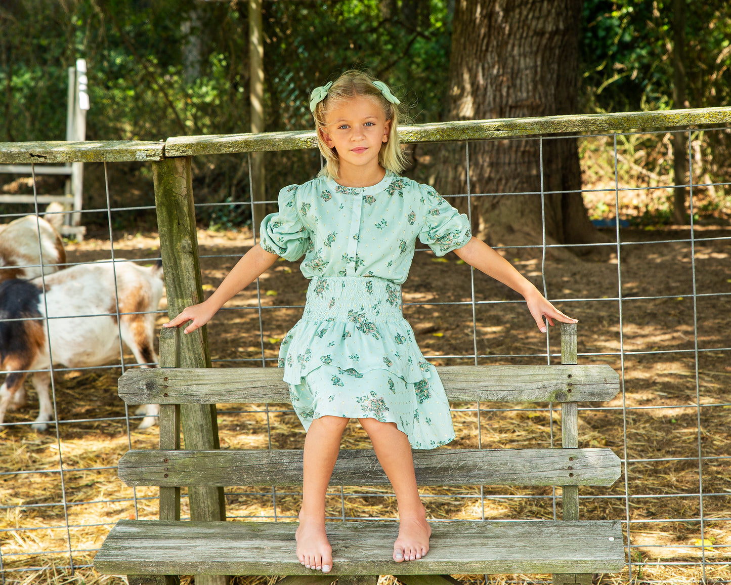 Girls Teela Tiered Metallic Detail Set