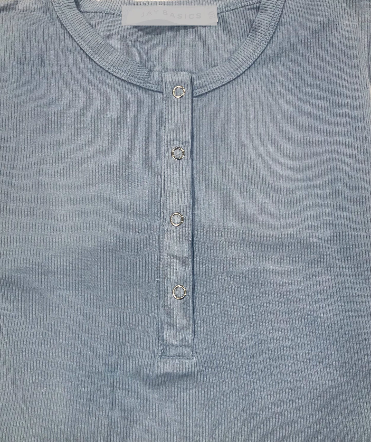 Girls Ribbed Henley with Snaps (5 colors) - Modest Necessities