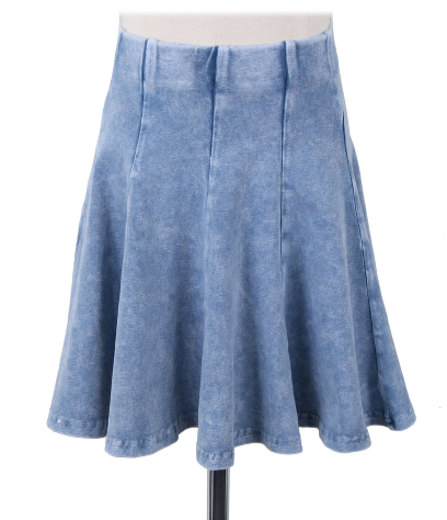 Kiki Riki Girls Mineral Wash Faux Denim Panel Skirt 41464 - Modest Necessities