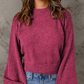 Ladies Balloon Sleeve Cropped Sweater