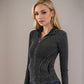 Ladies Zip Up Denim Top