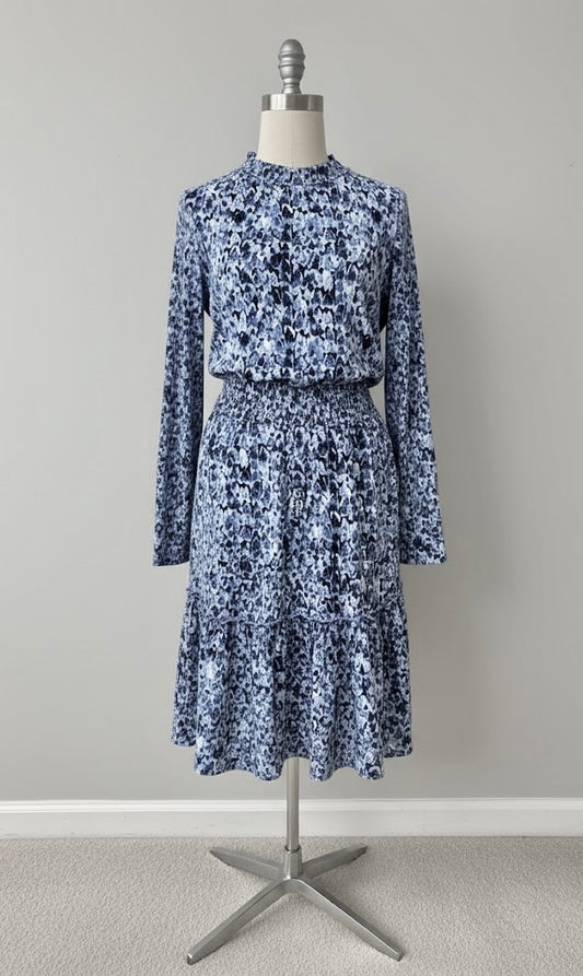 Tween Blue And Black Multi Print Skirt
