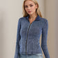 Ladies Zip Up Denim Top