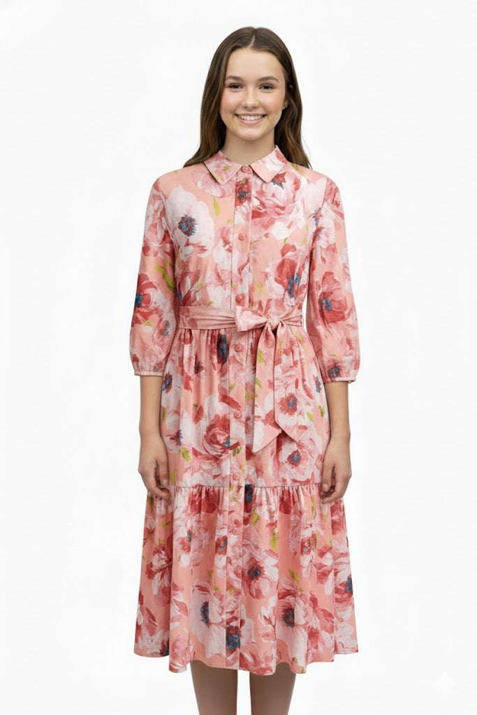 Tween Floral Tiered Dress