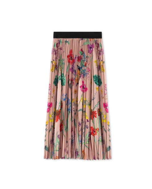Teen Floral Pleated Midi Skirt
