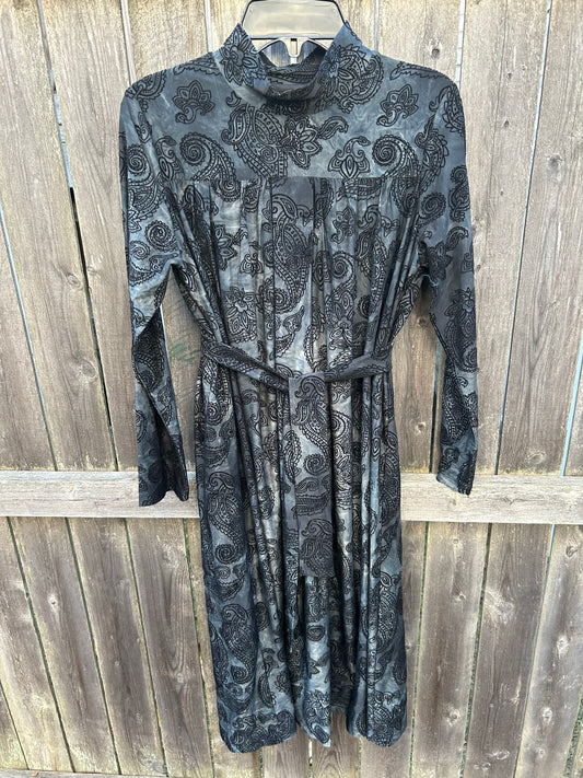 Marble Velour Detail Dress