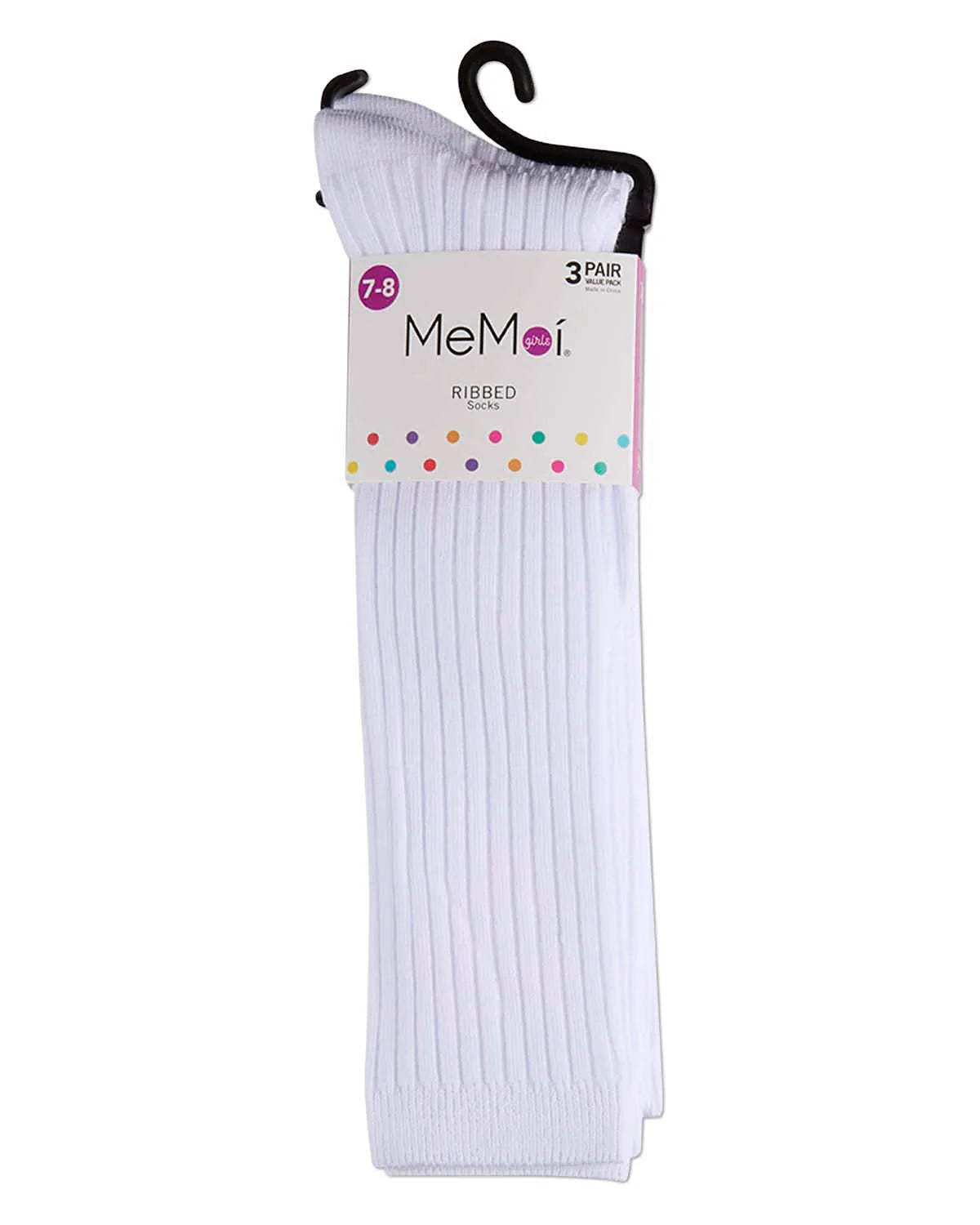 Girls Solid Ribbed Knee Socks Three Pack
