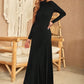 Ladies Turtleneck Long Sleeve Maxi Dress