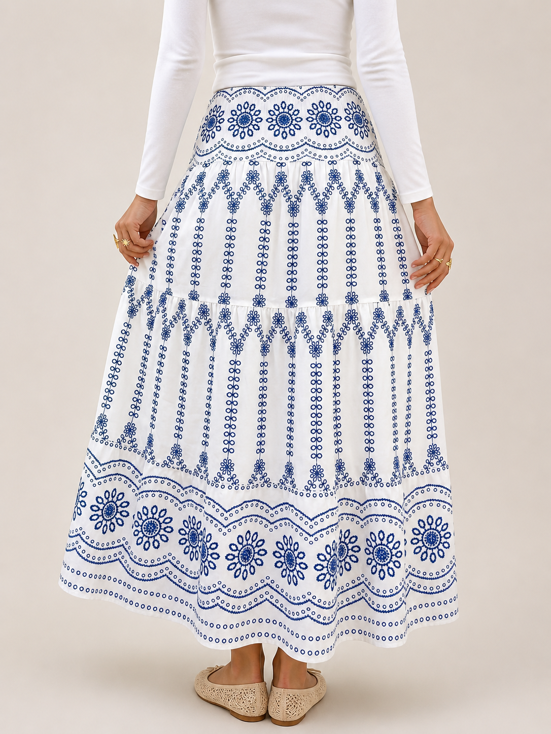 Printed Tiered Maxi Skirt - Modest Necessities
