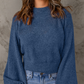 Ladies Balloon Sleeve Cropped Sweater