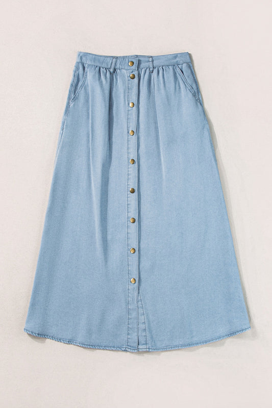 Ladies High Waist Denim Skirt