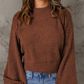 Ladies Balloon Sleeve Cropped Sweater