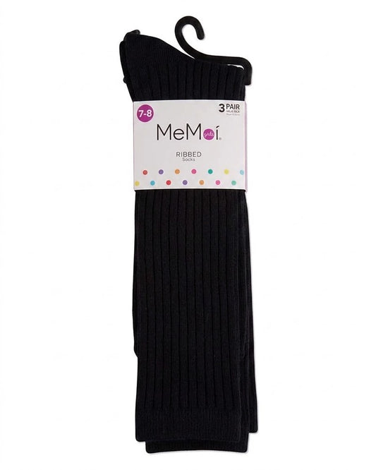 Girls Solid Ribbed Knee Socks Three Pack