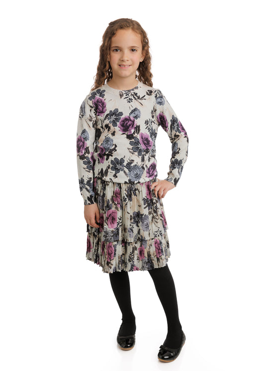 Tween Ivory Printed Floral Set