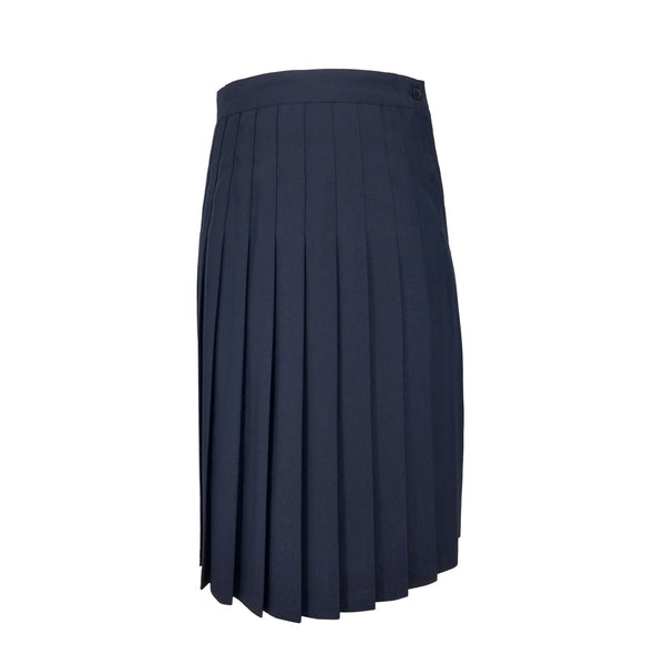 Navy Poly Side Button Uniform Skirt