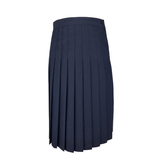 Navy Poly Side Button Uniform Skirt - Modest Necessities