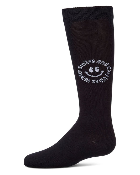 Girls Winter Smile Cozy Vibes Knee Socks