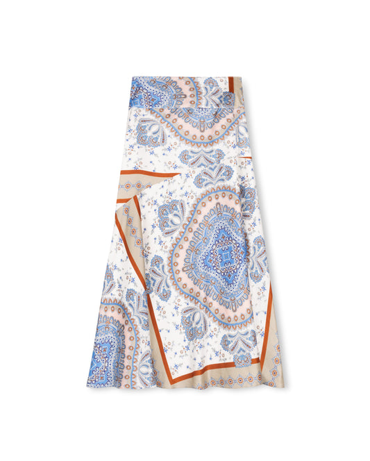 Ladies Paisley Printed Silk Skirt