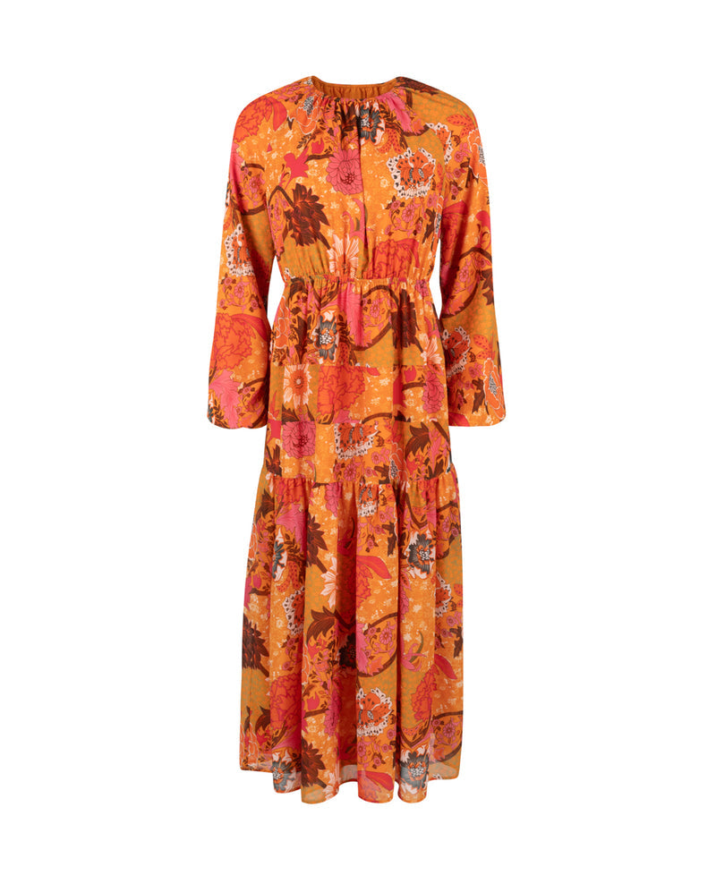 Ladies Floral Printed Chiffon Maxi Dress